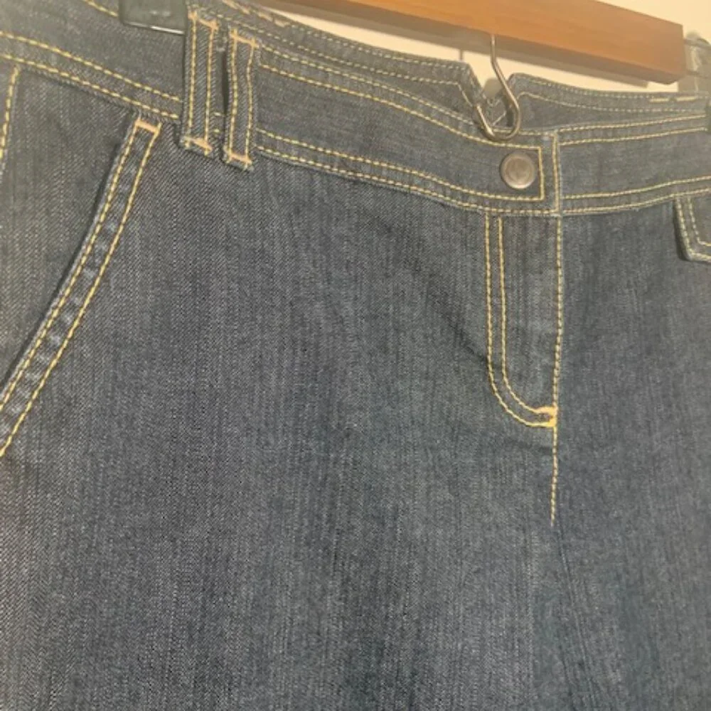 NWOT Loft Women Curvy Boot Cut Dark Wash Jeans - Size 12 - Picture 2 of 8